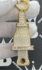 Baguette 3D PLUG CZ Hip Hop Iced Out Pendant Yellow Gold HipHopBling