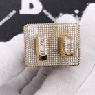 Baguette 3D PLUG CZ Hip Hop Iced Out Pendant Yellow Gold HipHopBling