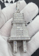 Baguette 3D PLUG CZ Hip Hop Iced Out Pendant Yellow Gold HipHopBling