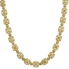 Baguette and Cluster Link CZ Iced Bling Chain White Gold 20" HipHopBling