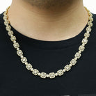 Baguette and Cluster Link CZ Iced Bling Chain White Gold 20" HipHopBling