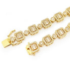 Baguette and Cluster Link CZ Iced Bling Chain Yellow Gold 20" HipHopBling