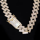 Baguette Bar Cuban CZ Hip Hop Bling Bling Chain Yellow Gold 18" HipHopBling