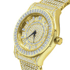 Baguette Bezel 10 Row CZ Band Iced Out Watch Rose Gold HipHopBling
