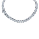 Baguette Center Link CZ Iced out Chain .925 Sterling Silver 20" HipHopBling