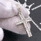 Baguette Chunky Cross VVS Moissanite Pendant 2.41cttw .925 Sterling Silver HipHopBling
