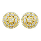 Baguette Circle Star Diamond Earrings .52cttw 10K Yellow Gold HipHopBling