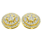 Baguette Circle Star Diamond Earrings .52cttw 10K Yellow Gold HipHopBling
