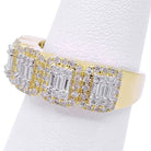 Baguette Cluster .90cttw Diamond Ring 10K Gold 10K Yellow Gold HipHopBling