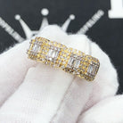 Baguette Cluster .90cttw Diamond Ring 10K Gold 10K Yellow Gold HipHopBling