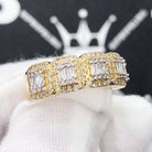 Baguette Cluster .90cttw Diamond Ring 10K Gold 10K Yellow Gold HipHopBling