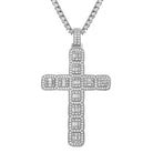 Baguette Cluster Cross Bling Pendant in White / Yellow Gold White Gold HipHopBling