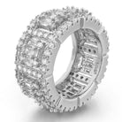 Baguette Cluster CZ Eternity Band Hip Hop Ring Yellow Gold 7 HipHopBling