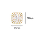 Baguette Cluster CZ Iced Out Earrings .925 Silver White Gold HipHopBling