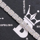 Baguette Cluster Moissanite Bracelet Iced Out .925 Sterling Silver 8" Bracelet HipHopBling