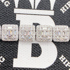 Baguette Cluster Moissanite Bracelet Iced Out .925 Sterling Silver 8" Bracelet HipHopBling