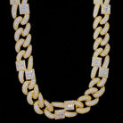Baguette Cluster & Pave Cuban Bling Bling CZ Iced Out Chain Yellow Gold 18" HipHopBling
