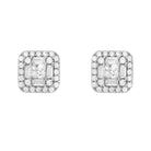 Baguette Cluster VVS Moissanite Earrings .925 Sterling Silver White Gold HipHopBling