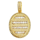 Baguette CZ Oval Bling Bling Pendant in Gold HipHopBling
