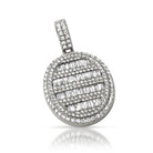 Baguette CZ Oval Bling Bling Pendant in Rhodium HipHopBling