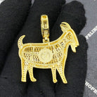 Baguette Goat CZ Hip Hop Bling Bling Pendant Yellow Gold HipHopBling