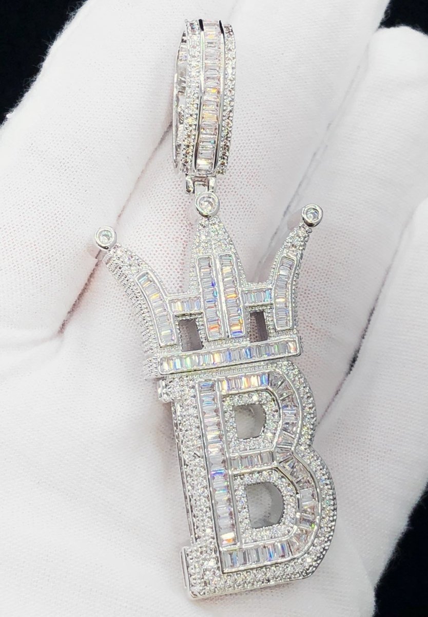 Baguette Hip Hop Bling Logo Pendant Yellow Gold HipHopBling
