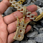 Baguette Hip Hop Bling Logo Pendant Yellow Gold HipHopBling