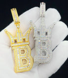 Baguette Hip Hop Bling Logo Pendant Yellow Gold HipHopBling