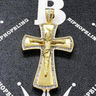 Baguette Jesus Crucifix CZ Hip Hop Bling Bling Pendant Yellow Gold HipHopBling