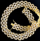 Baguette Jubilee Hip Hop Bling Bling CZ Iced Out Chain Yellow Gold 18" HipHopBling