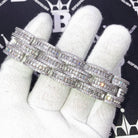 Baguette Jubilee VVS Iced Out Hip Hop Bracelet White Gold 7" HipHopBling