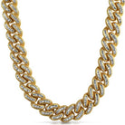 Baguette Lab Diamond CZ 17MM Gold Cuban Chain 18" HipHopBling