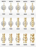 Baguette Lab Diamond CZ 17MM Gold Cuban Chain HipHopBling