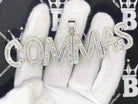 Baguette Letter Custom Personalized Iced Out Name Pendant Brass White Gold 2 HipHopBling