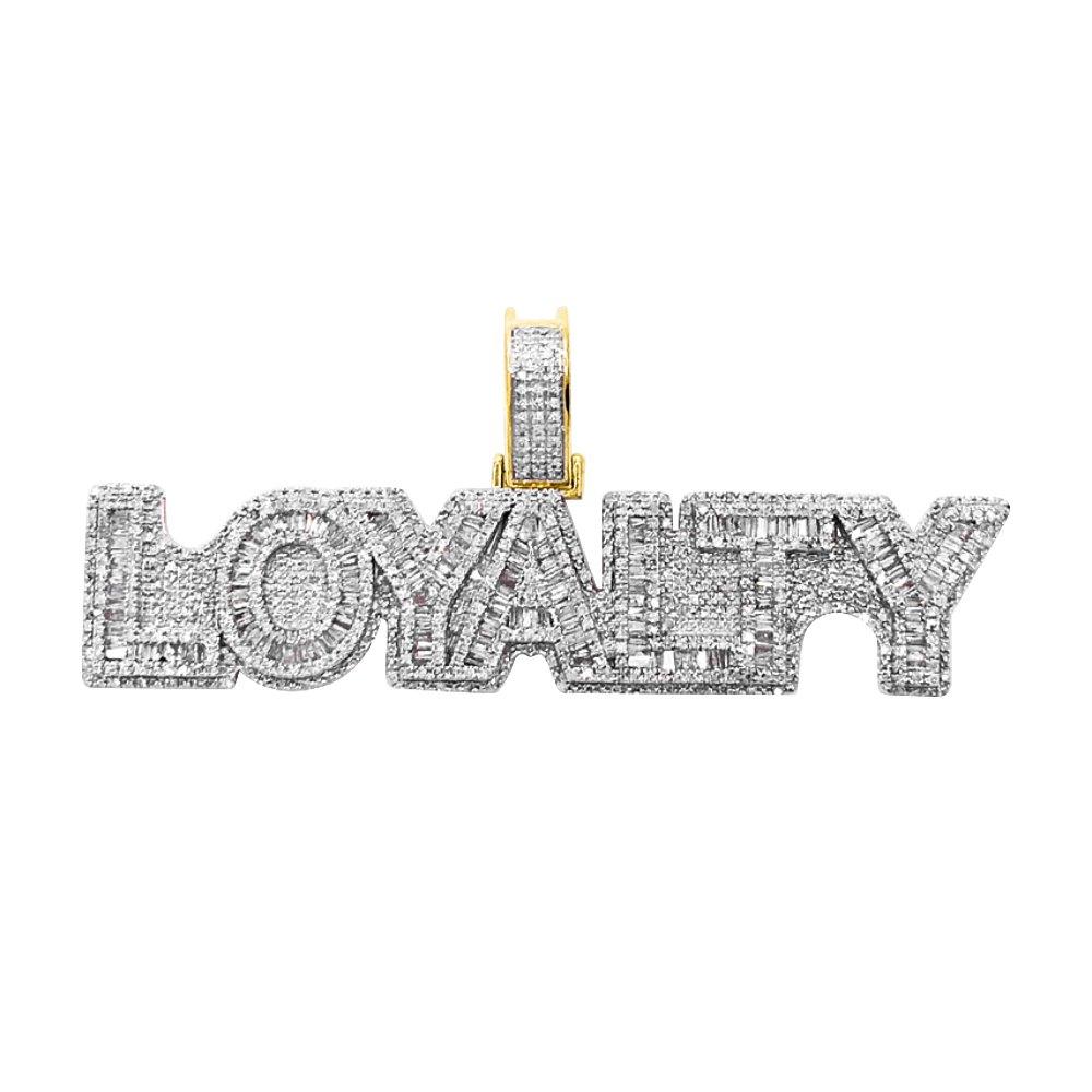 Baguette Loyalty Diamond Pendant 1.83cttw 10K Yellow Gold HipHopBling