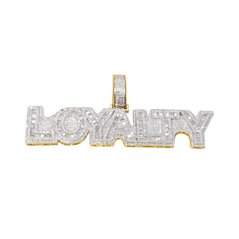 Baguette Loyalty Diamond Pendant 1.83cttw 10K Yellow Gold HipHopBling