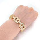 Baguette Mariner CZ Bling Bling Bracelet White Gold 7" HipHopBling