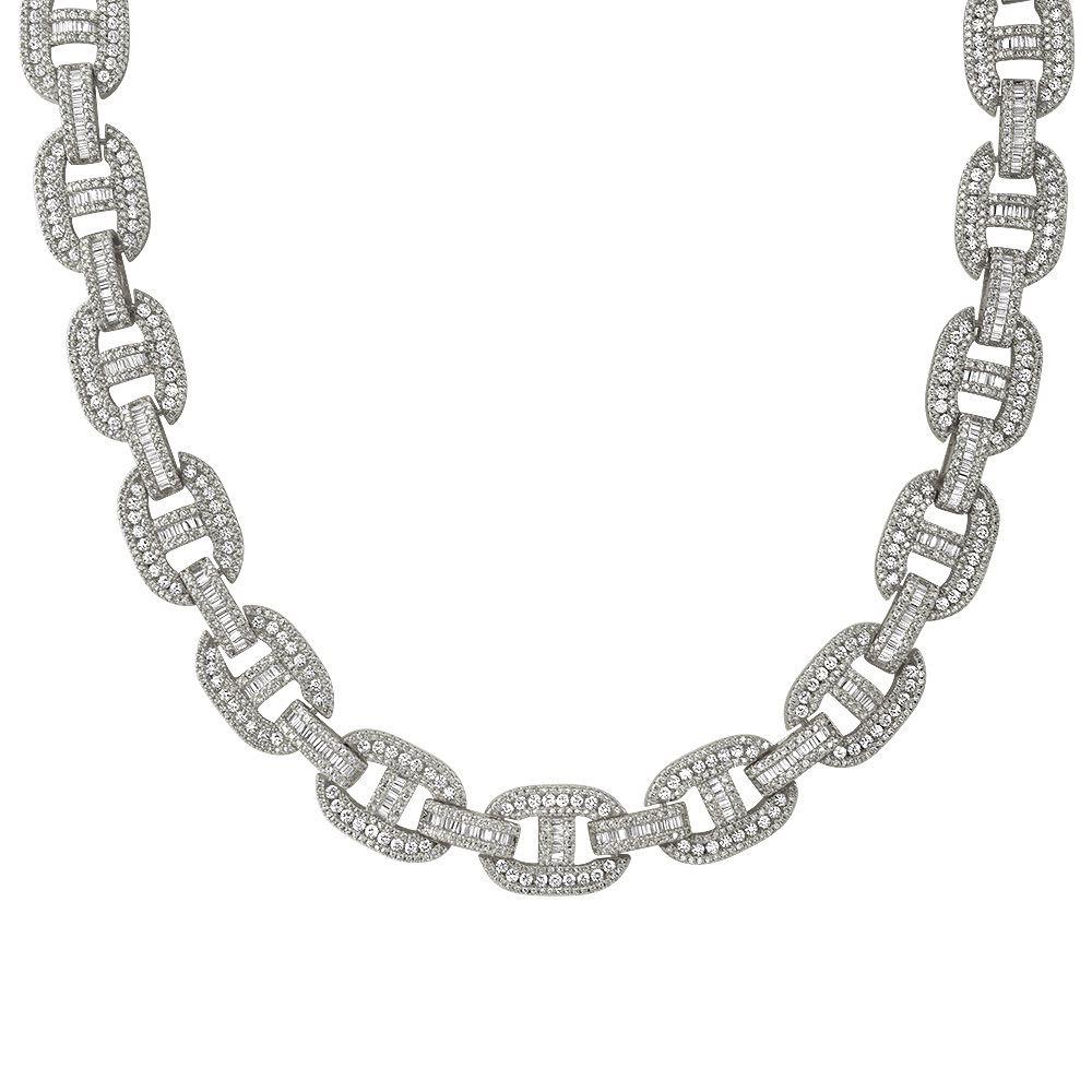 Baguette Mariner CZ Bling Bling Chain White / Yellow Gold Yellow Gold 18" HipHopBling