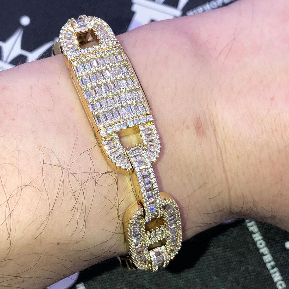 Buy VIEN Iced Out Cuban Link Bracelet Bling Zirconia Miami Link Bangle  Jewelry for Men Women Hip Hop Bracelets (GOLD) at Amazon.in
