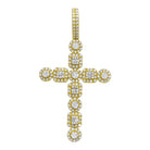 Baguette Multi Cluster Diamond Cross Pendant 1.98cttw 10K Yellow Gold HipHopBling
