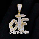 Baguette Only The Fam VVS CZ Hip Hop Bling Pendant Yellow Gold HipHopBling