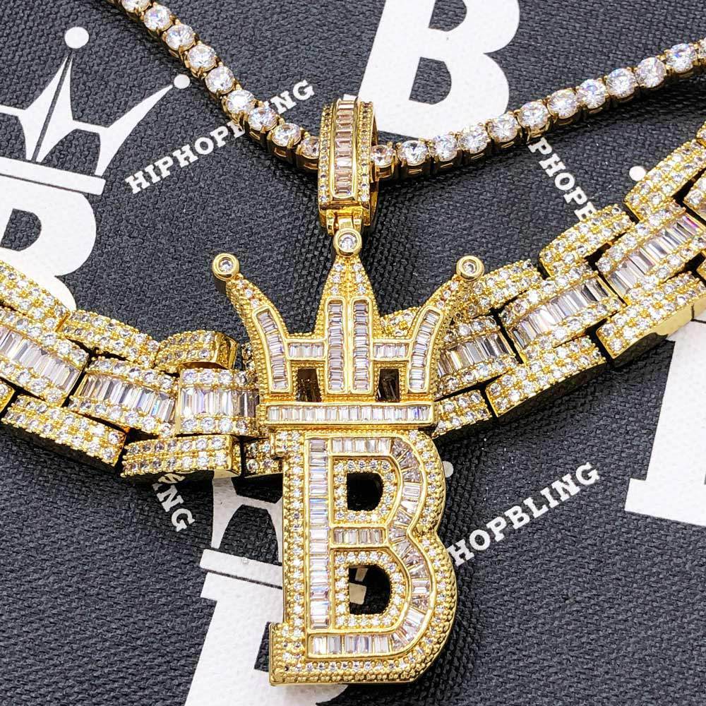 Baguette Oyster Bling Bling CZ Iced Out Chain HipHopBling