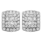 Baguette Rectangle Diamond Earrings .94cttw 10K White Gold HipHopBling