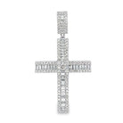 Baguette Row Cross Diamond Pendant 1.46cttw 10K Yellow or White Gold 10K White Gold HipHopBling