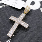 Baguette Row Cross Diamond Pendant 1.46cttw 10K Yellow or White Gold 10K Yellow Gold HipHopBling