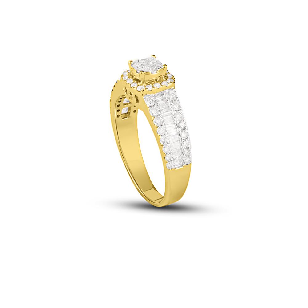 Baguette Solitaire Diamond Ring 1.37cttw 10K Yellow Gold HipHopBling