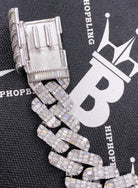 Baguette Thick Cuban Moissanite Bracelet Iced Out .925 Sterling Silver 8" Bracelet HipHopBling