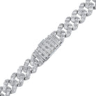 Baguette Thick Cuban Moissanite Bracelet Iced Out .925 Sterling Silver 8" Bracelet HipHopBling