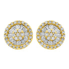 Baguette Wheel Diamond Earrings 1.00cttw 10K Yellow Gold HipHopBling