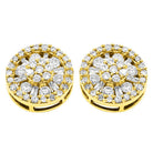 Baguette Wheel Diamond Earrings 1.00cttw 10K Yellow Gold HipHopBling
